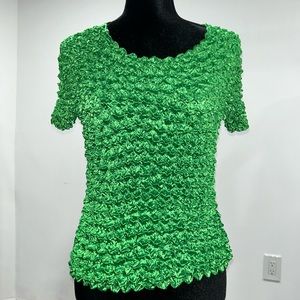 Y2K Popcorn blouse. (1034)